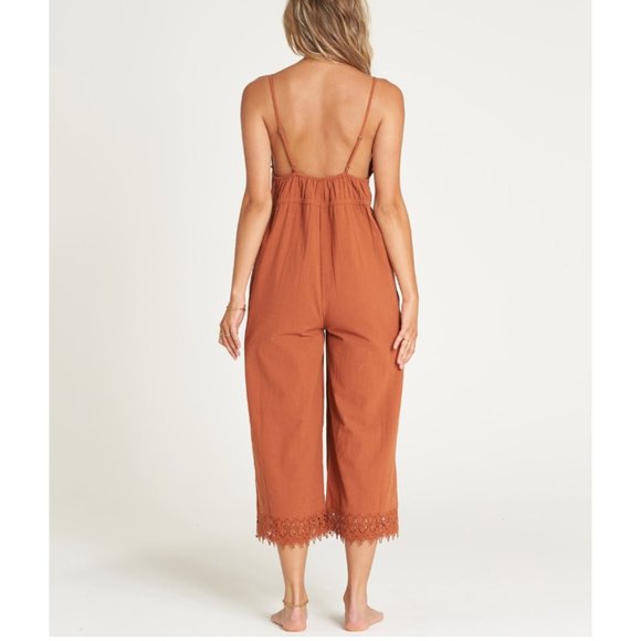 Billabong Lace and Lies Cottagecore Jumpsuit, sz S - Picture 4 of 8